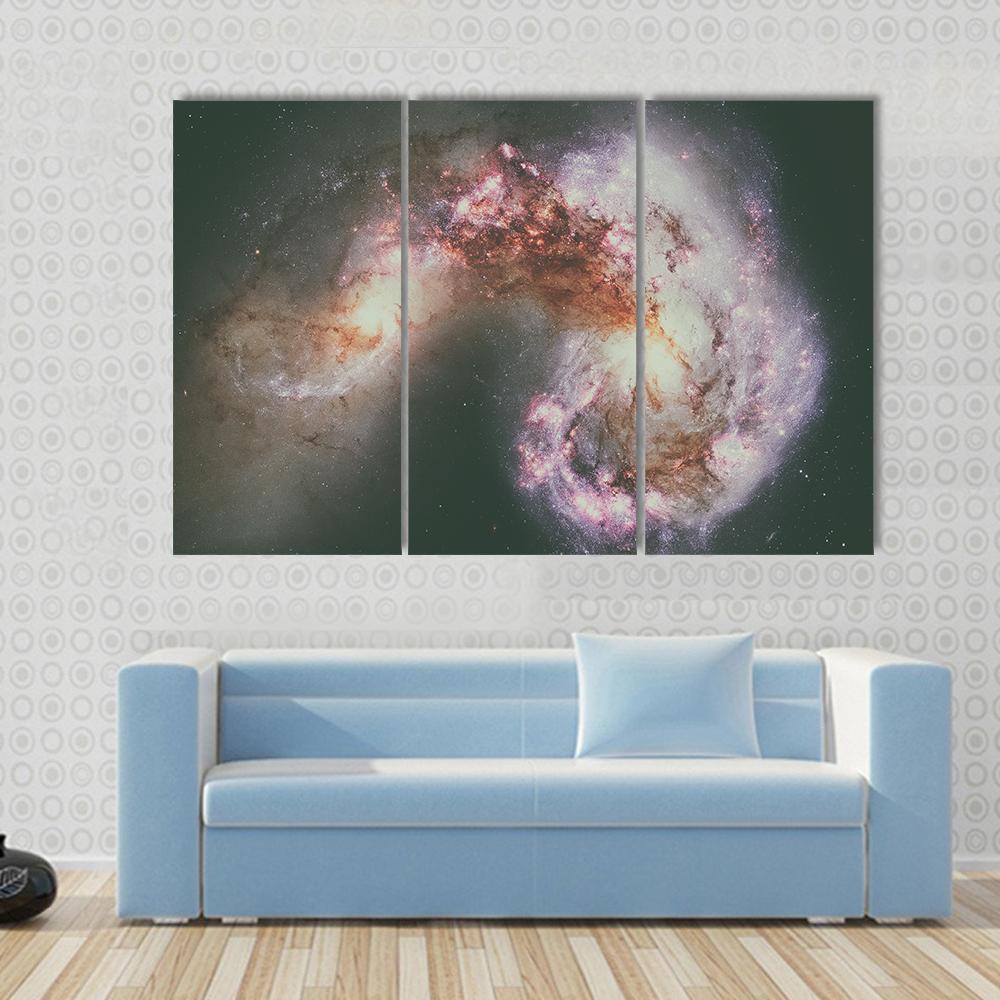 The Antennae Galaxies Canvas Wall Art-3 Horizontal-Gallery Wrap-37" x 24"-Tiaracle