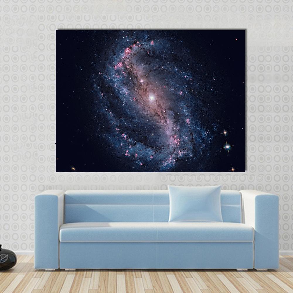 NGC 6217 Galaxy Canvas Wall Art-1 Piece-Gallery Wrap-48" x 32"-Tiaracle