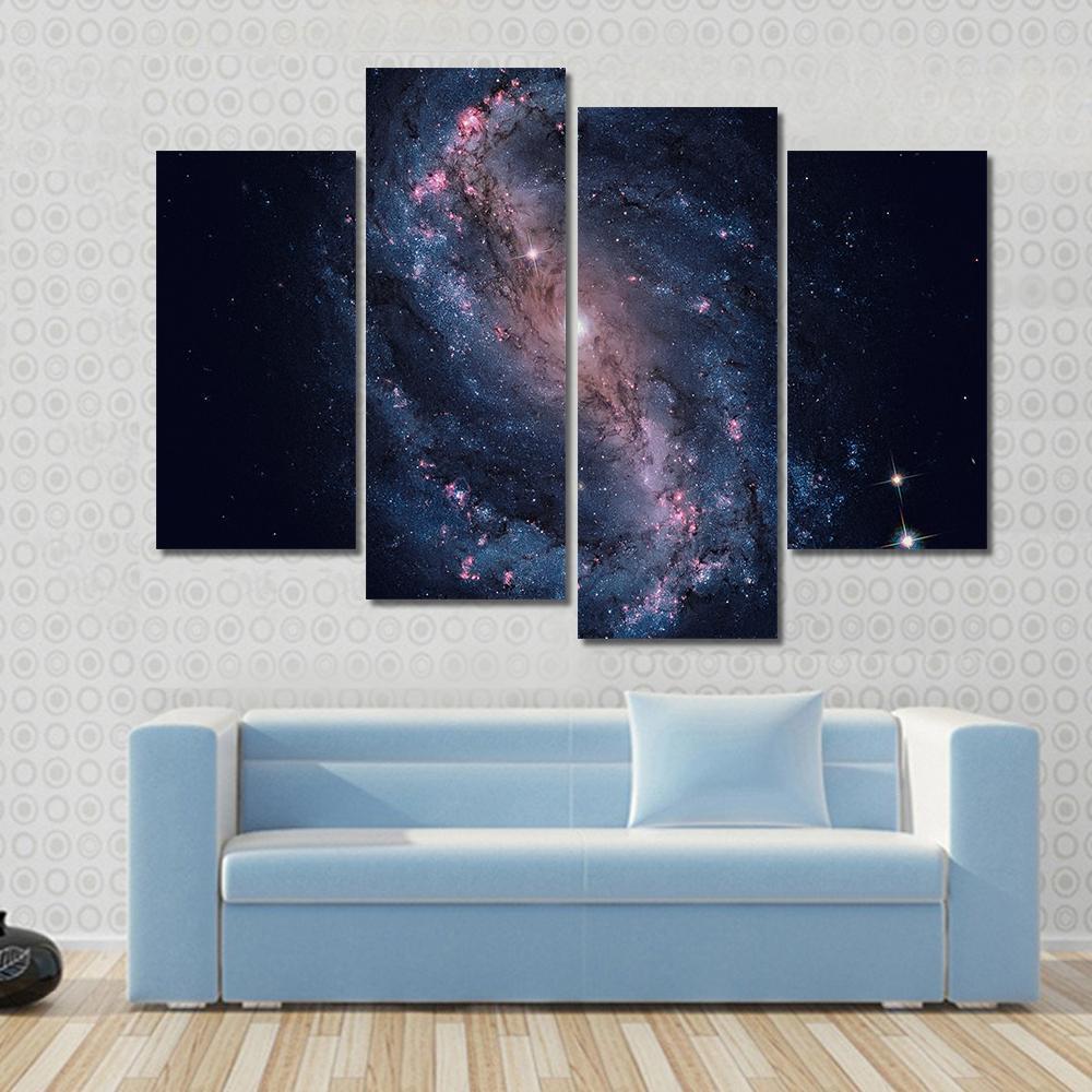 NGC 6217 Galaxy Canvas Wall Art-4 Pop-Gallery Wrap-50" x 32"-Tiaracle