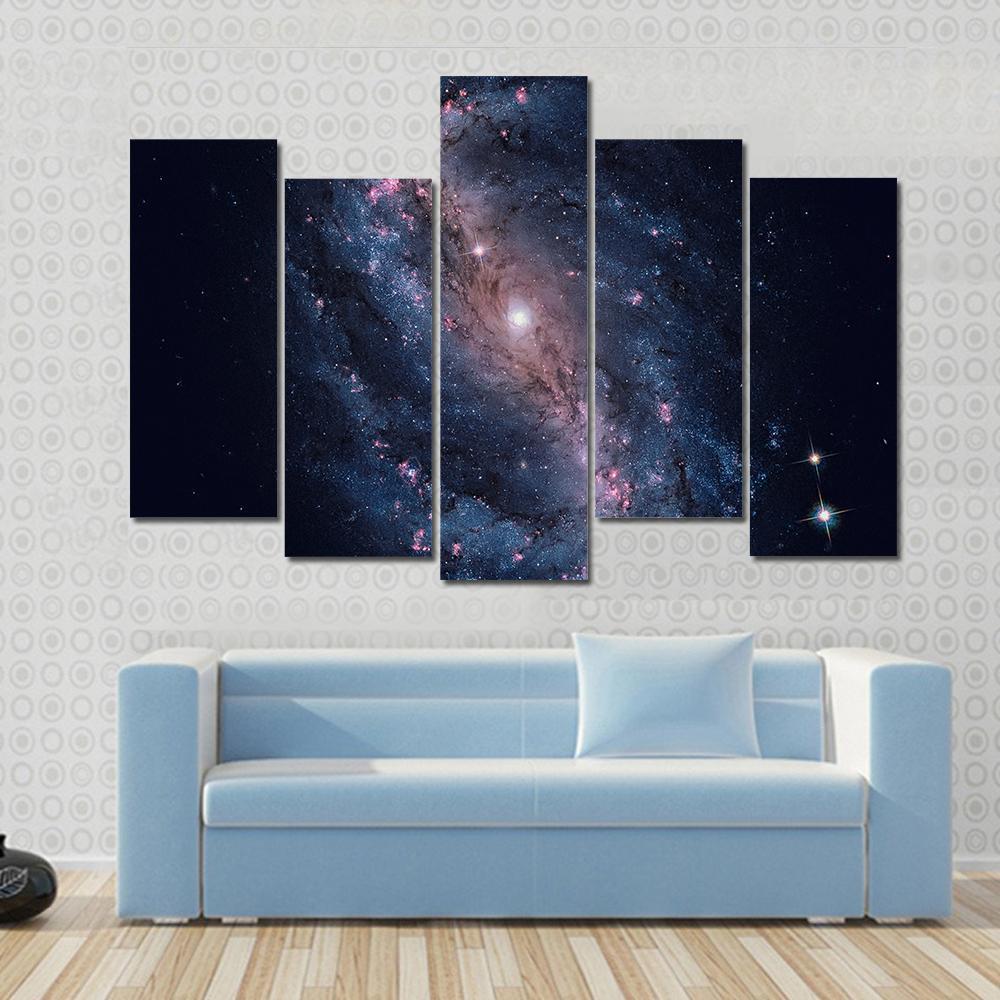 NGC 6217 Galaxy Canvas Wall Art-5 Pop-Gallery Wrap-47" x 32"-Tiaracle