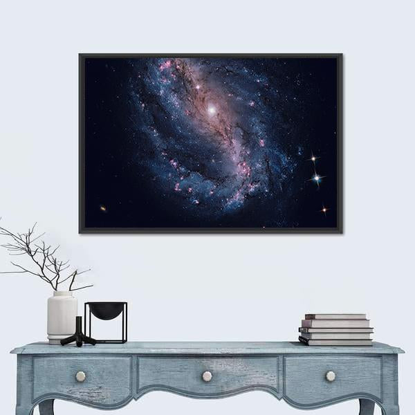 NGC 6217 Galaxy Canvas Wall Art-1 Piece-Floating Frame-24" x 16"-Tiaracle