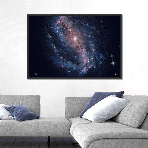 NGC 6217 Galaxy Canvas Wall Art-3 Horizontal-Gallery Wrap-25" x 16"-Tiaracle