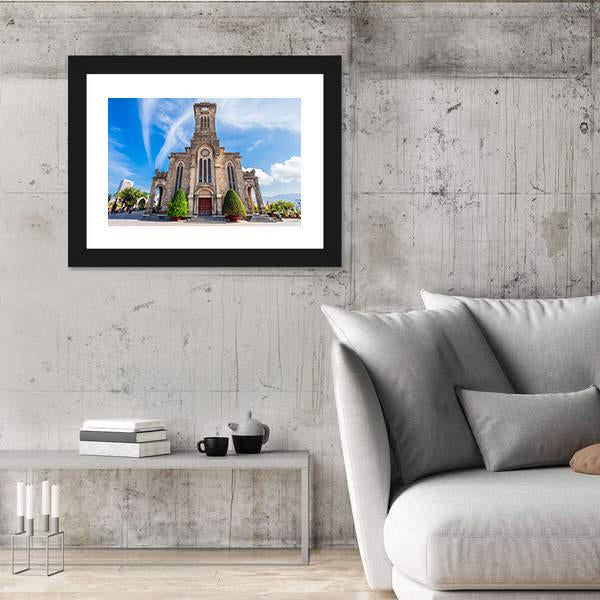 Nha Trang Cathedral Canvas Wall Art-3 Horizontal-Gallery Wrap-25" x 16"-Tiaracle