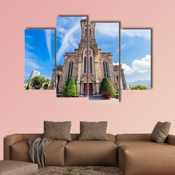 Nha Trang Cathedral Canvas Wall Art-4 Pop-Gallery Wrap-50" x 32"-Tiaracle