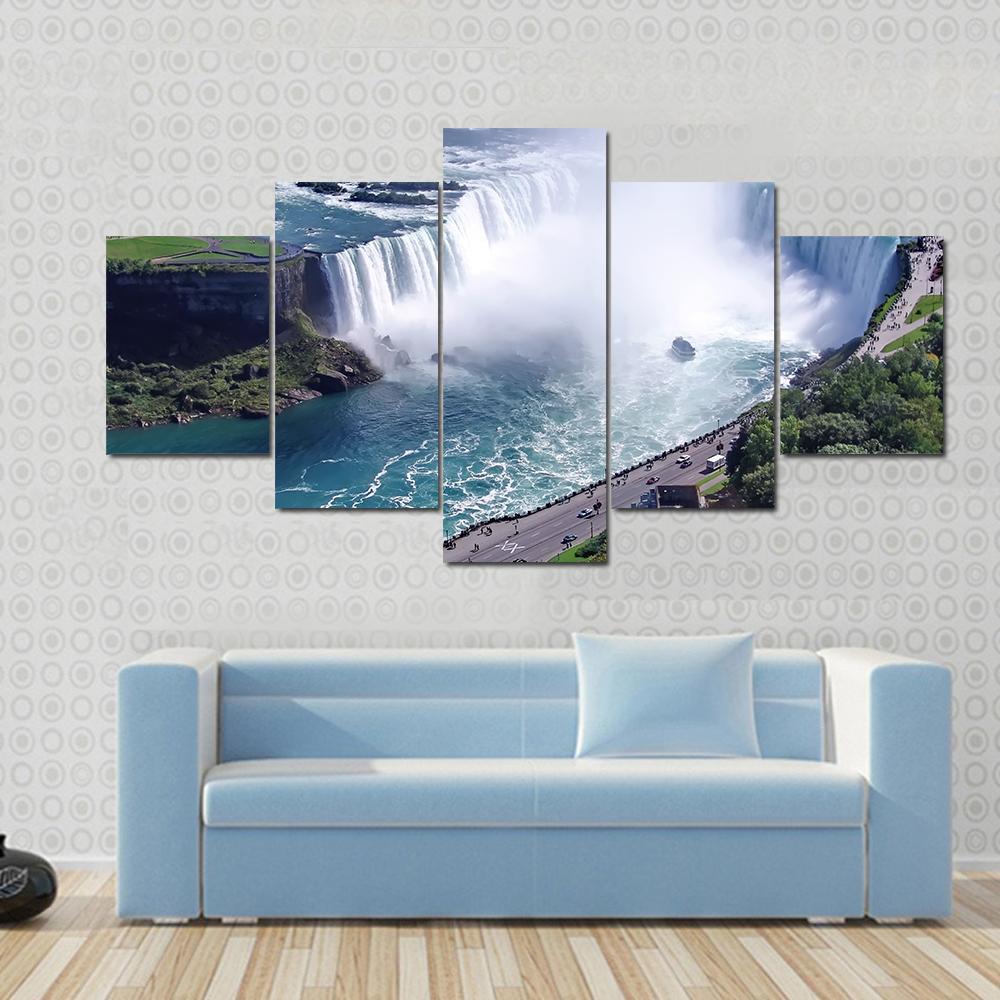 Niagara Falls In Ontario Canvas Wall Art-3 Horizontal-Gallery Wrap-37" x 24"-Tiaracle