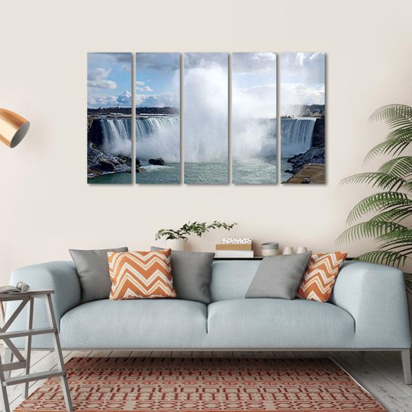 Niagara Falls From Canadian Bank Canvas Wall Art-5 Horizontal-Gallery Wrap-22" x 12"-Tiaracle