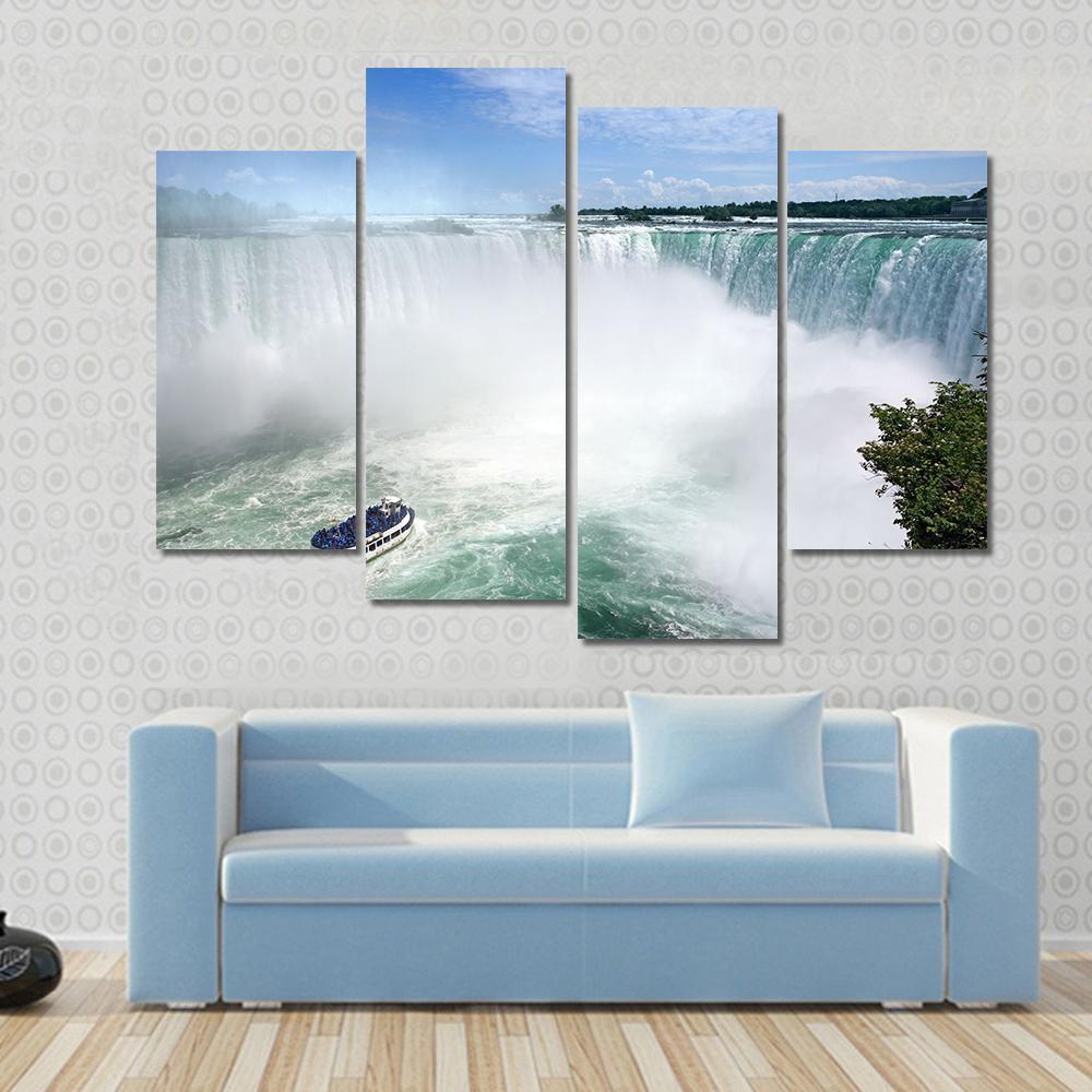 Niagara Falls From The Canadian Side Canvas Wall Art-4 Pop-Gallery Wrap-50" x 32"-Tiaracle