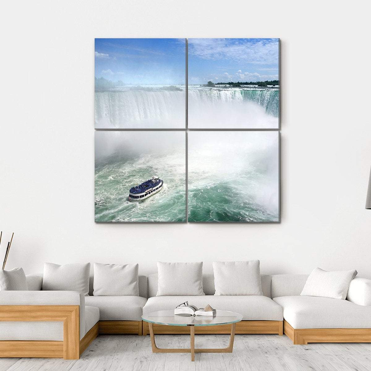 Niagara Falls From The Canadian Side Canvas Wall Art-4 Square-Gallery Wrap-17" x 17"-Tiaracle