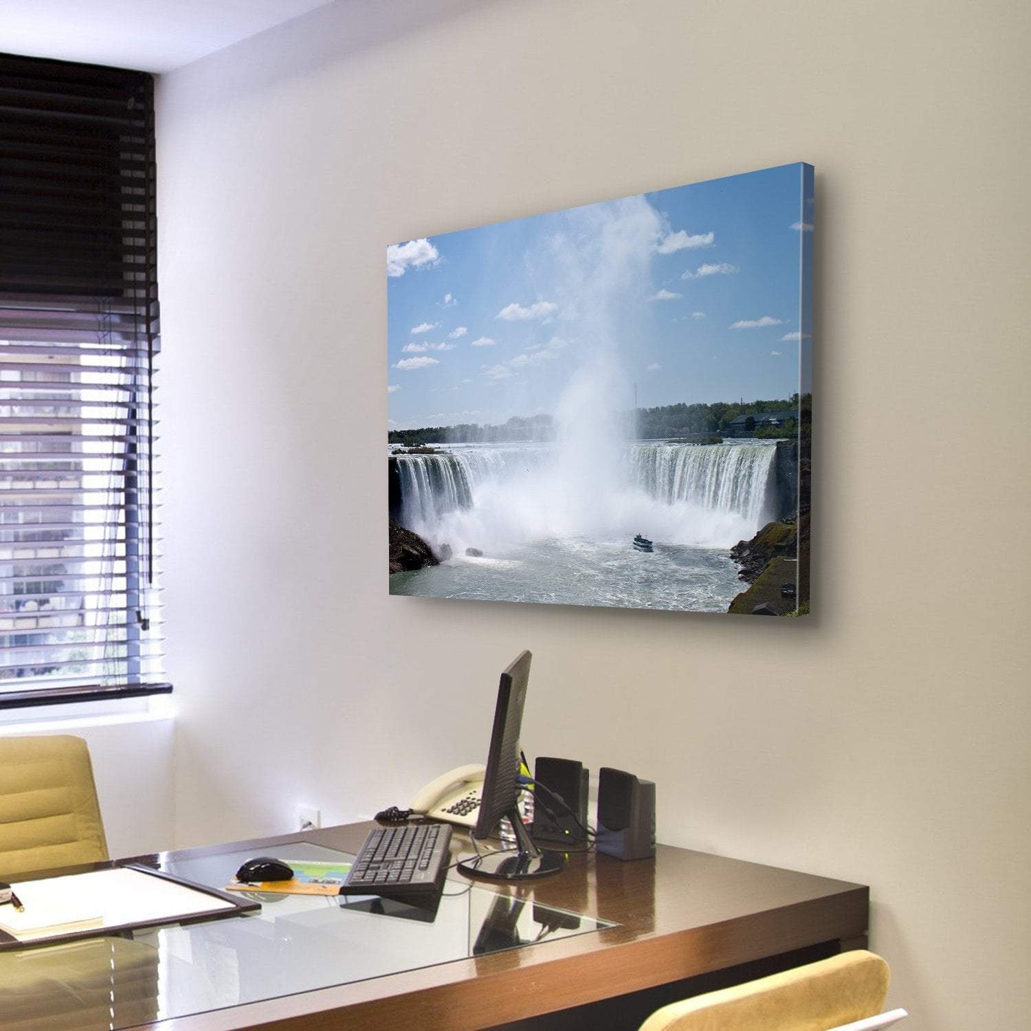 Niagara Falls Horseshoe Fall Canvas Wall Art-4 Pop-Gallery Wrap-50" x 32"-Tiaracle