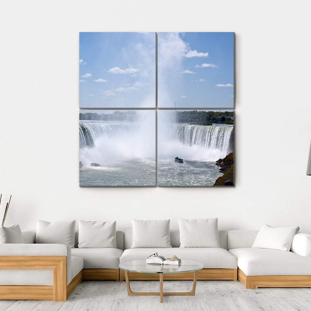 Niagara Falls Horseshoe Fall Canvas Wall Art-4 Square-Gallery Wrap-17" x 17"-Tiaracle