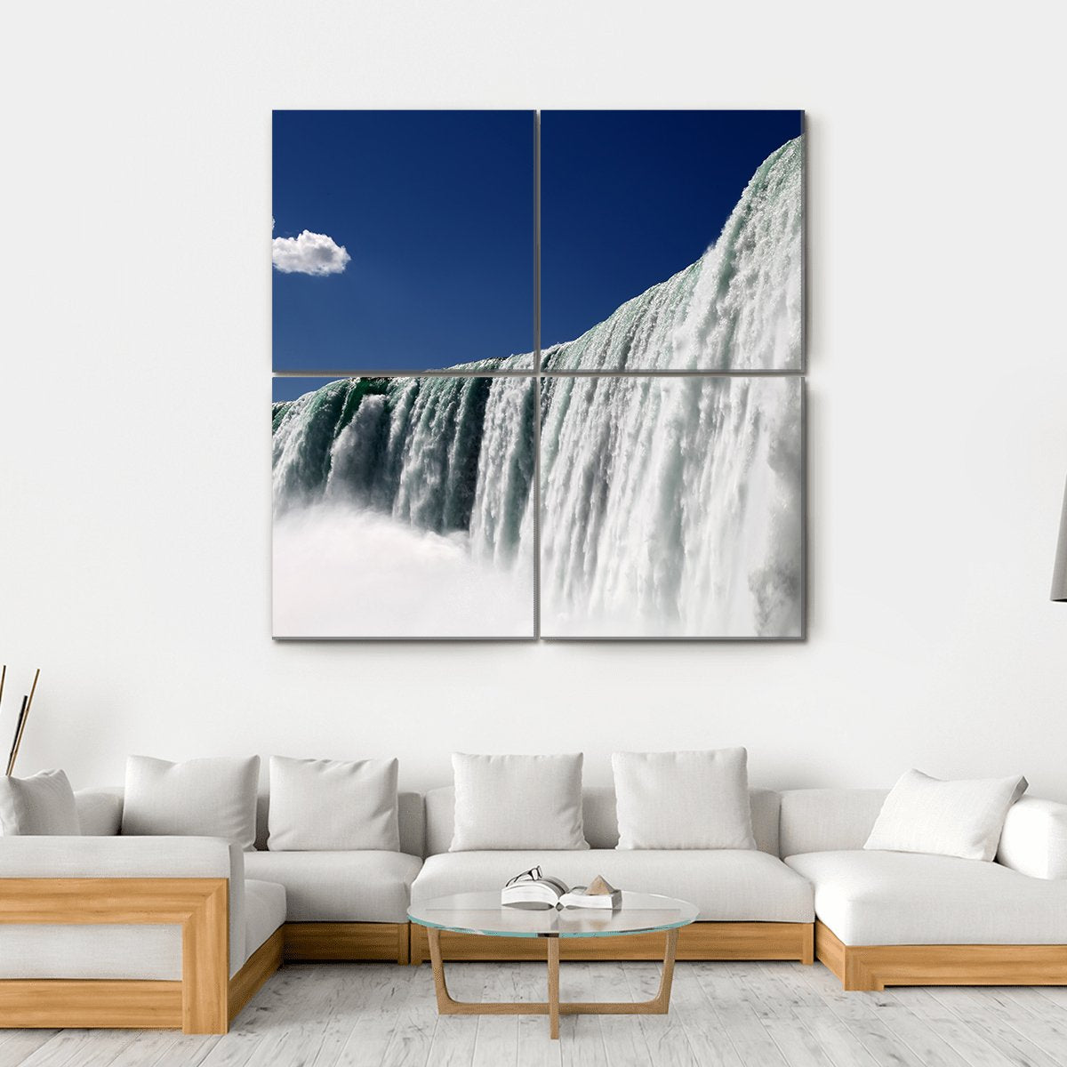 Niagara Falls In Ontario Canada Canvas Wall Art-4 Square-Gallery Wrap-17" x 17"-Tiaracle