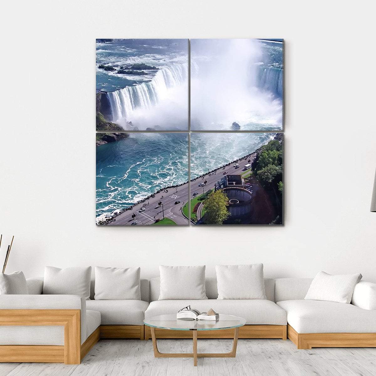 Niagara Falls In Ontario Canvas Wall Art-4 Square-Gallery Wrap-17" x 17"-Tiaracle