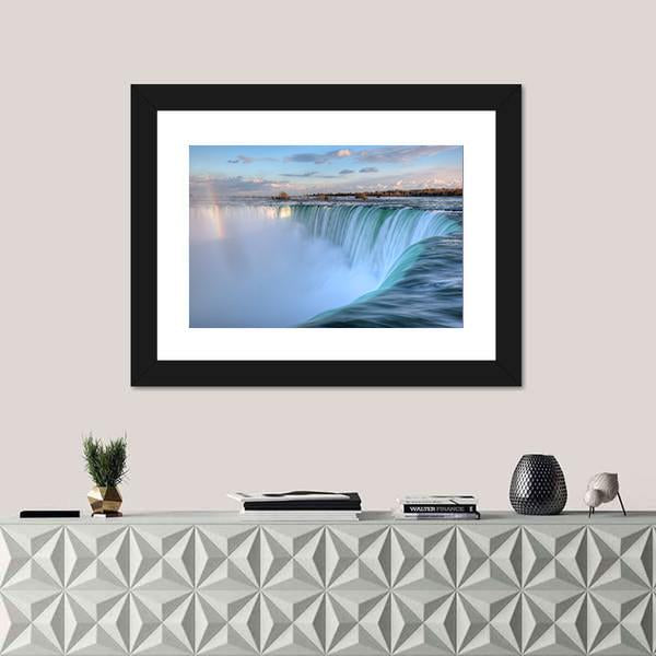 Niagara Waterfalls From Canadian Side Canvas Wall Art-1 Piece-Framed Print-20" x 16"-Tiaracle