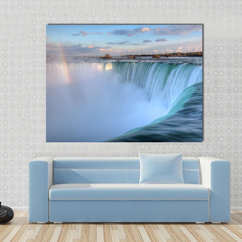 Niagara Waterfalls From Canadian Side Canvas Wall Art-1 Piece-Gallery Wrap-48" x 32"-Tiaracle