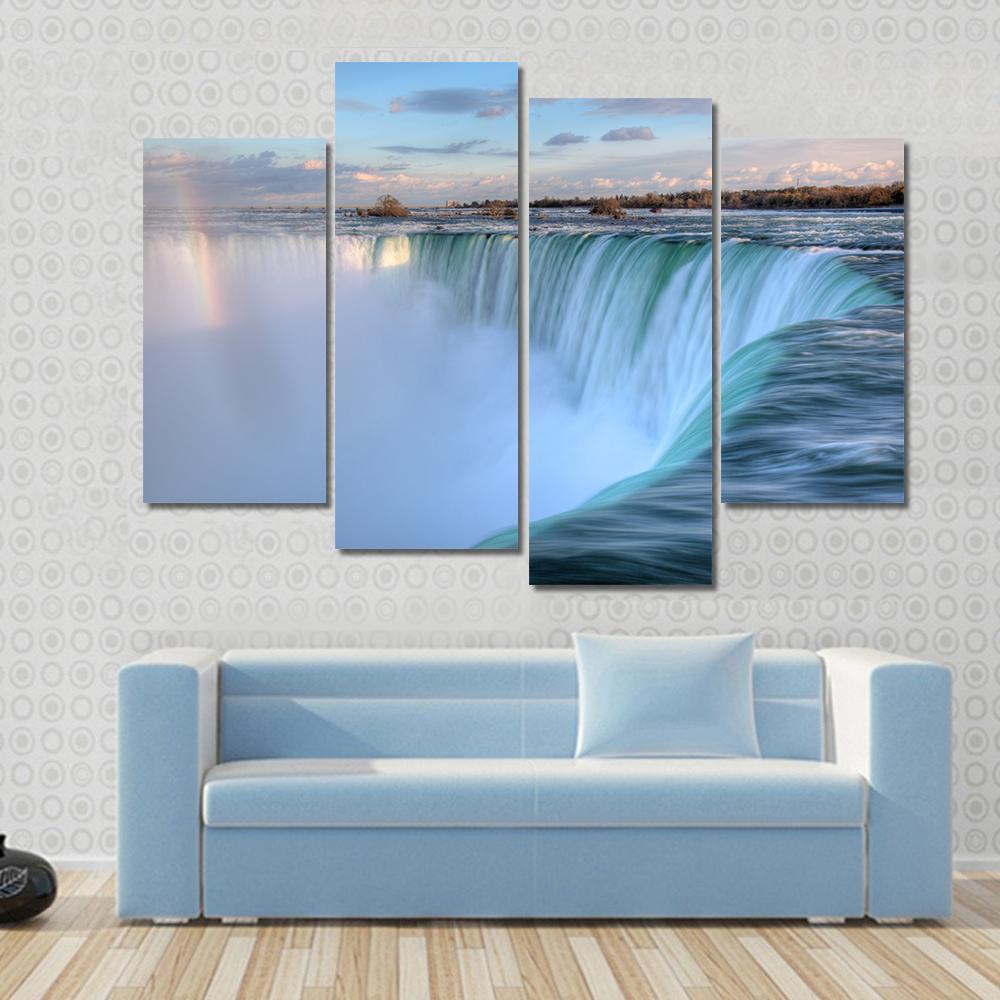 Niagara Waterfalls From Canadian Side Canvas Wall Art-4 Pop-Gallery Wrap-50" x 32"-Tiaracle