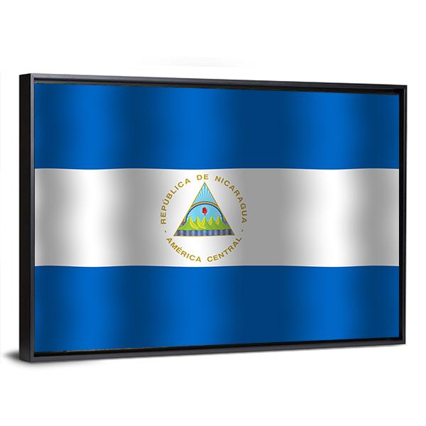 Nicaragua Flag Canvas Wall Art-3 Horizontal-Gallery Wrap-25" x 16"-Tiaracle