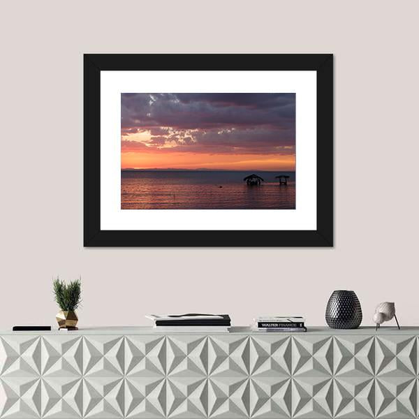 Nicaragua Lake At Sunrise Canvas Wall Art-1 Piece-Framed Print-20" x 16"-Tiaracle