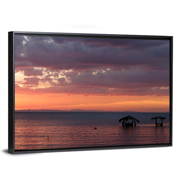 Nicaragua Lake At Sunrise Canvas Wall Art-3 Horizontal-Gallery Wrap-25" x 16"-Tiaracle