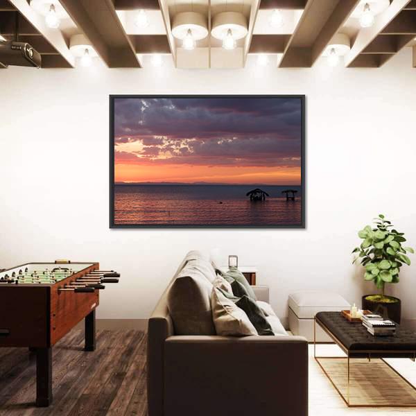 Nicaragua Lake At Sunrise Canvas Wall Art-3 Horizontal-Gallery Wrap-25" x 16"-Tiaracle