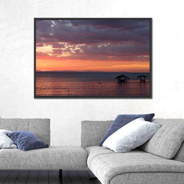 Nicaragua Lake At Sunrise Canvas Wall Art-3 Horizontal-Gallery Wrap-25" x 16"-Tiaracle