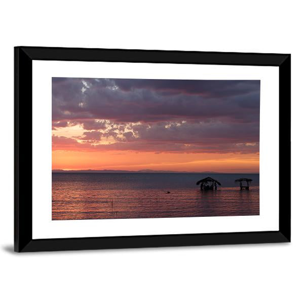 Nicaragua Lake At Sunrise Canvas Wall Art-3 Horizontal-Gallery Wrap-25" x 16"-Tiaracle