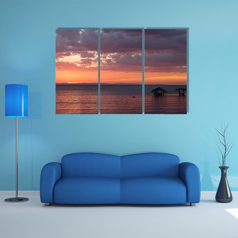 Nicaragua Lake At Sunrise Canvas Wall Art-3 Horizontal-Gallery Wrap-37" x 24"-Tiaracle