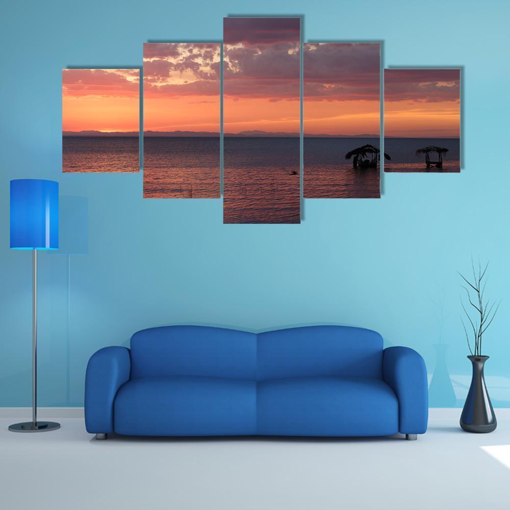 Nicaragua Lake At Sunrise Canvas Wall Art-5 Star-Gallery Wrap-62" x 32"-Tiaracle
