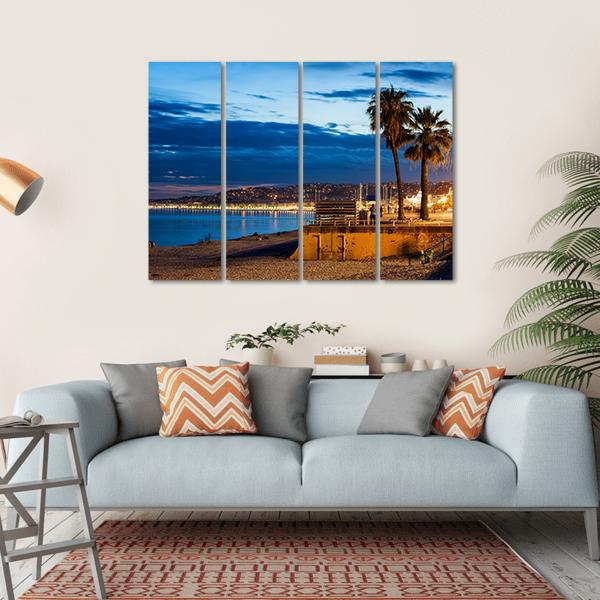 Nice City On French Riviera Canvas Wall Art-4 Horizontal-Gallery Wrap-34" x 24"-Tiaracle
