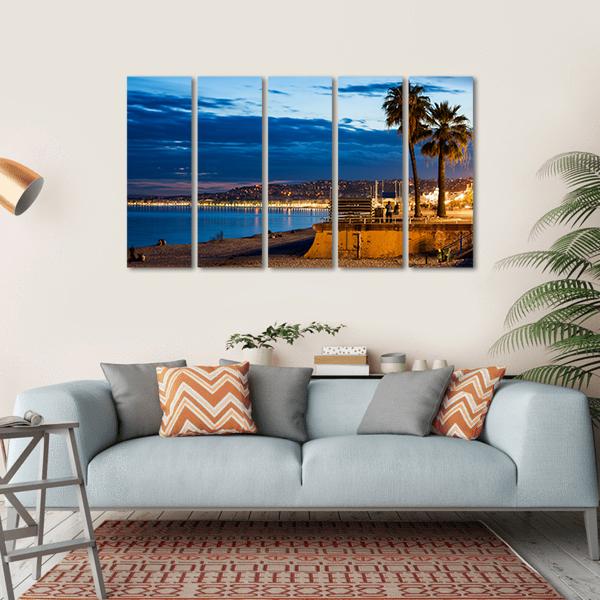 Nice City On French Riviera Canvas Wall Art-5 Horizontal-Gallery Wrap-22" x 12"-Tiaracle