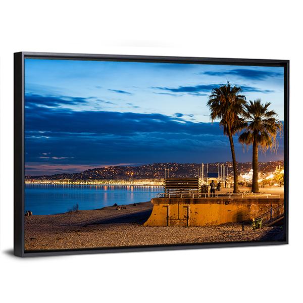 Nice City On French Riviera Canvas Wall Art-3 Horizontal-Gallery Wrap-25" x 16"-Tiaracle