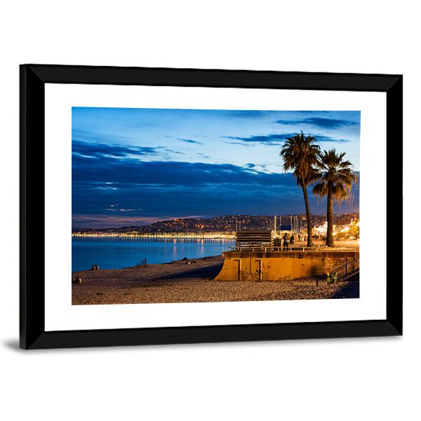 Nice City On French Riviera Canvas Wall Art-3 Horizontal-Gallery Wrap-25" x 16"-Tiaracle