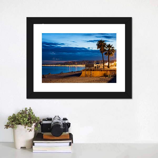 Nice City On French Riviera Canvas Wall Art-3 Horizontal-Gallery Wrap-25" x 16"-Tiaracle