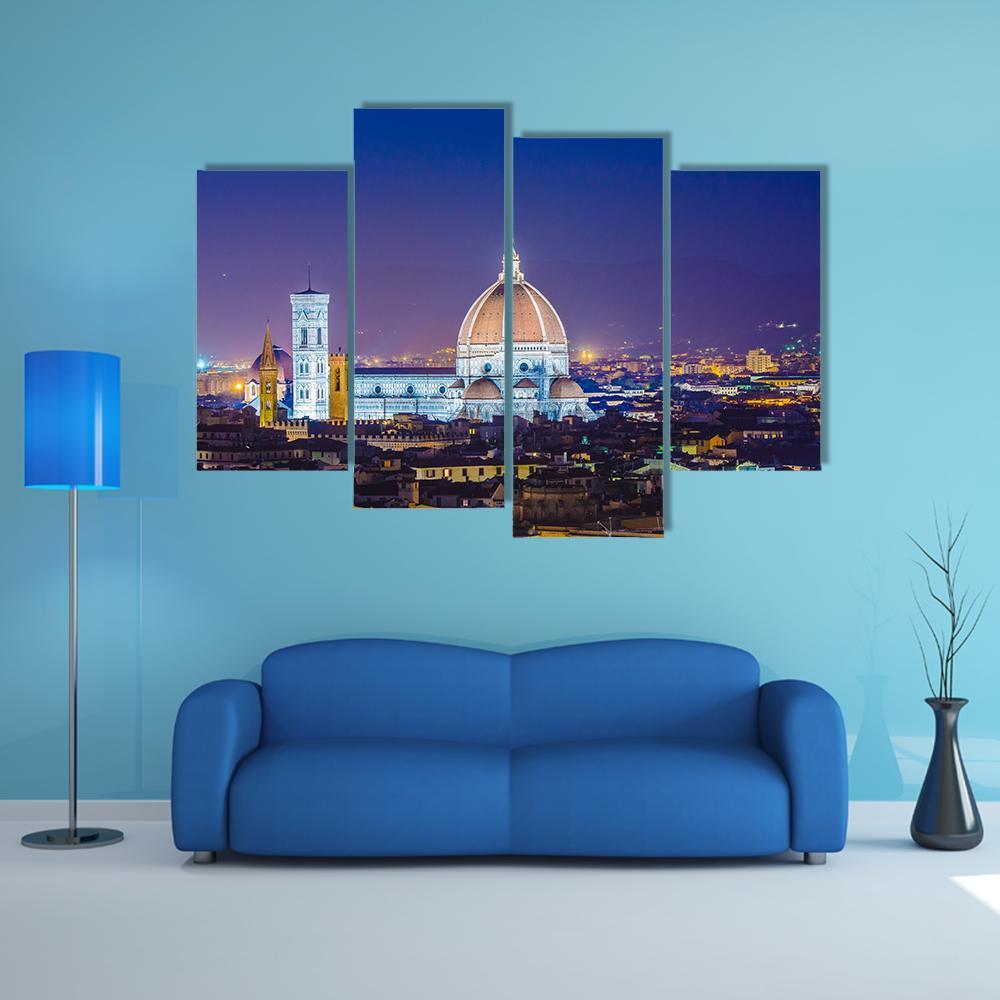 Florence During Evening Hours Canvas Wall Art-4 Pop-Gallery Wrap-50" x 32"-Tiaracle