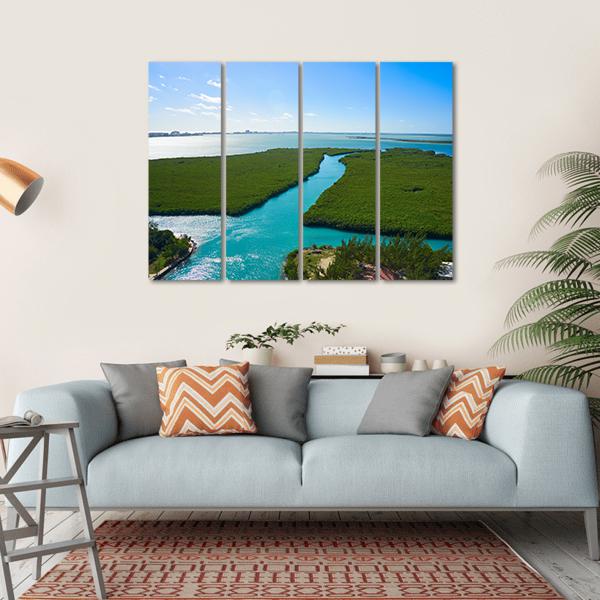 Nichupte Lagoon Mexico Canvas Wall Art-4 Horizontal-Gallery Wrap-34" x 24"-Tiaracle