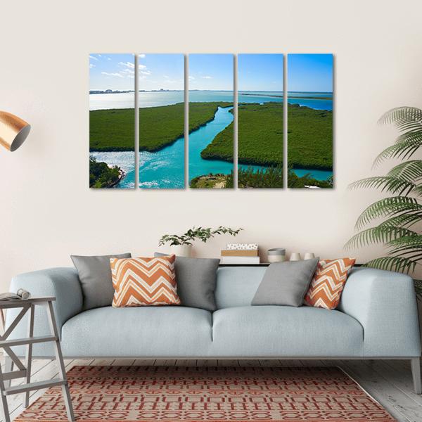 Nichupte Lagoon Mexico Canvas Wall Art-5 Horizontal-Gallery Wrap-22" x 12"-Tiaracle