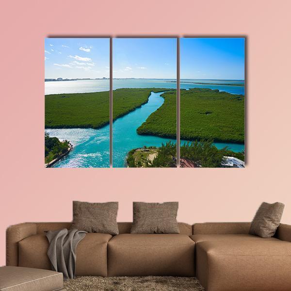 Nichupte Lagoon Mexico Canvas Wall Art-3 Horizontal-Gallery Wrap-37" x 24"-Tiaracle