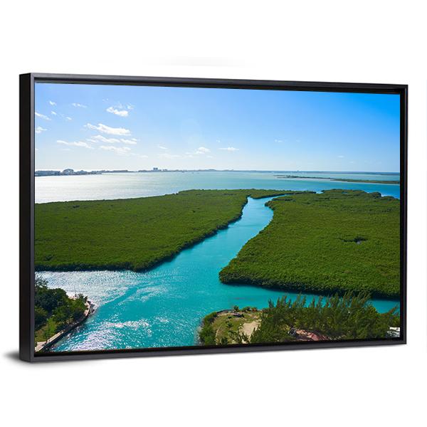 Nichupte Lagoon Mexico Canvas Wall Art-3 Horizontal-Gallery Wrap-25" x 16"-Tiaracle