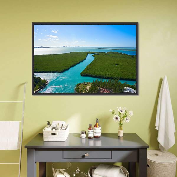 Nichupte Lagoon Mexico Canvas Wall Art-3 Horizontal-Gallery Wrap-25" x 16"-Tiaracle
