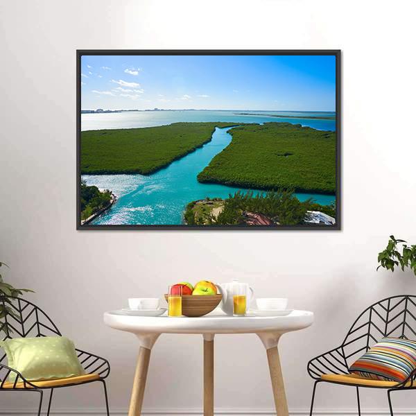 Nichupte Lagoon Mexico Canvas Wall Art-3 Horizontal-Gallery Wrap-25" x 16"-Tiaracle