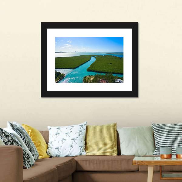 Nichupte Lagoon Mexico Canvas Wall Art-3 Horizontal-Gallery Wrap-25" x 16"-Tiaracle