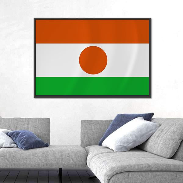 Niger Waving Flag Canvas Wall Art-3 Horizontal-Gallery Wrap-25" x 16"-Tiaracle