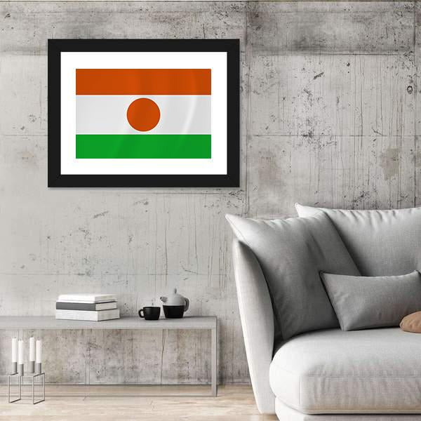 Niger Waving Flag Canvas Wall Art-3 Horizontal-Gallery Wrap-25" x 16"-Tiaracle