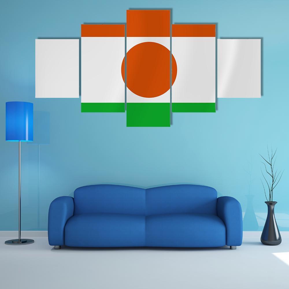 Niger Waving Flag Canvas Wall Art-5 Star-Gallery Wrap-62" x 32"-Tiaracle
