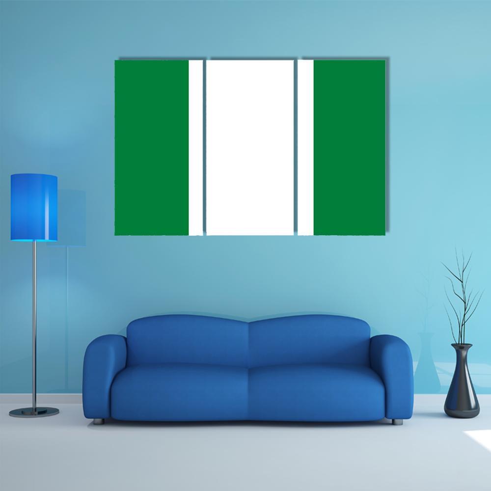 Nigeria Flag Canvas Wall Art-3 Horizontal-Gallery Wrap-37" x 24"-Tiaracle