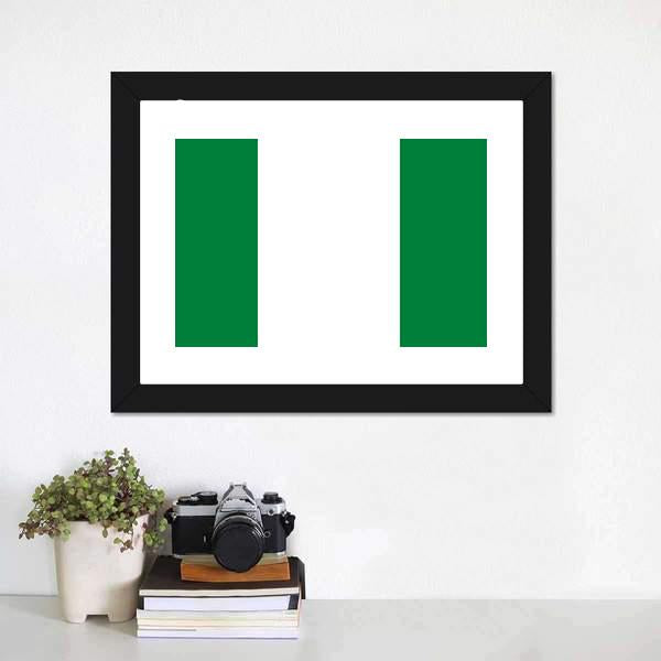 Nigeria Flag Canvas Wall Art-1 Piece-Framed Print-20" x 16"-Tiaracle