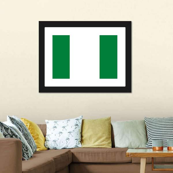 Nigeria Flag Canvas Wall Art-3 Horizontal-Gallery Wrap-25" x 16"-Tiaracle