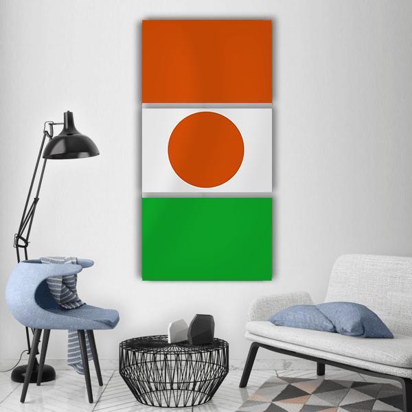 Niger Waving Flag Vertical Canvas Wall Art-3 Vertical-Gallery Wrap-12" x 25"-Tiaracle