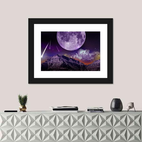 Night Abstract Earth Space Canvas Wall Art-1 Piece-Framed Print-20" x 16"-Tiaracle