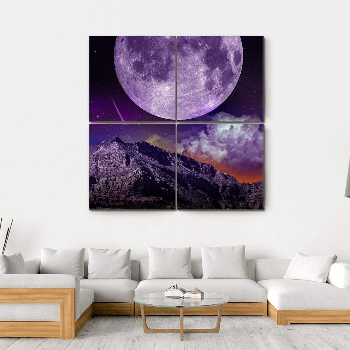 Night Abstract Earth Space Canvas Wall Art-4 Square-Gallery Wrap-17" x 17"-Tiaracle