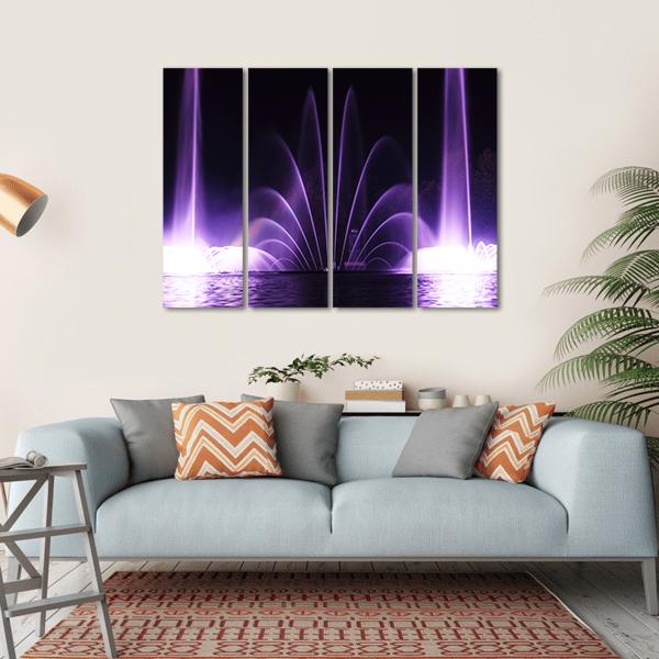 Purple Fountains In Vinnitsa Canvas Wall Art-4 Horizontal-Gallery Wrap-34" x 24"-Tiaracle